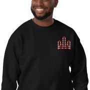 RH 1 – Red – White – Embroidery Premium Sweatshirt - Image 2