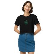 RH 1 – Green – White – Embroidery Women’s Crop Top - Image 7