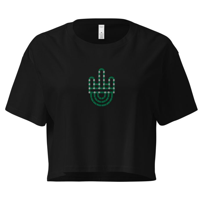 RH 1 – Green – White – Embroidery Women’s Crop Top - Image 9