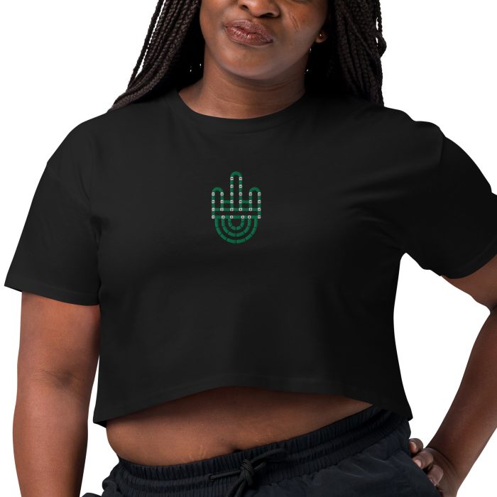 RH 1 – Green – White – Embroidery Women’s Crop Top - Image 13