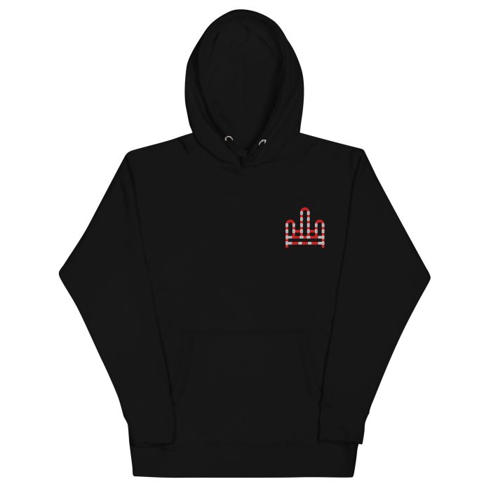 cotton-heritage-m2580-i-unisex-premium-pullover-hoodie-black-front-69725bc6062ab.jpg RH 1 – Red – White Embroidery Hoodie - Image 1