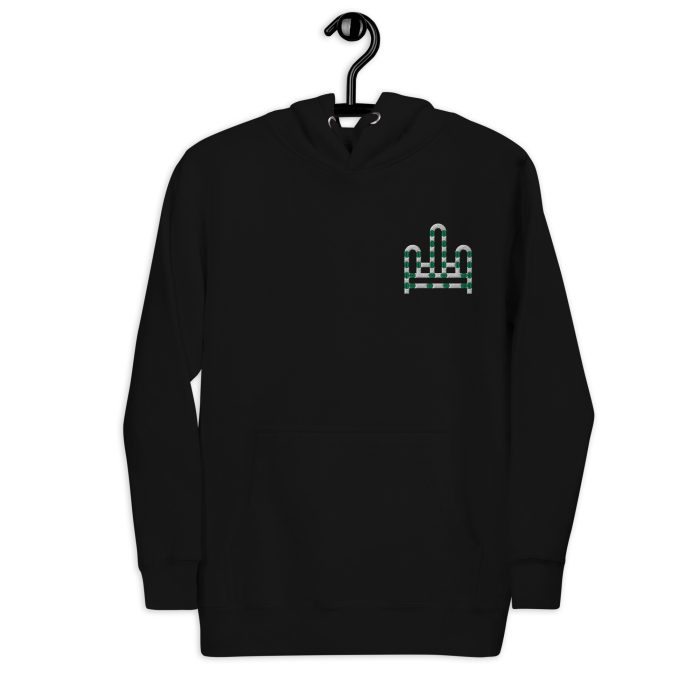 RH 1 – Green - White Embroidery Hoodie - Image 10