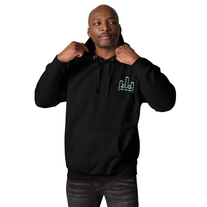 RH 1 – Green - White Embroidery Hoodie - Image 2