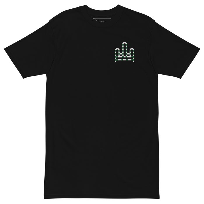 mens-premium-heavyweight-tee-black-front-6972620c0370c.jpg RH 1 – Green - White - Premium Heavyweight T-Shirt - Image 1