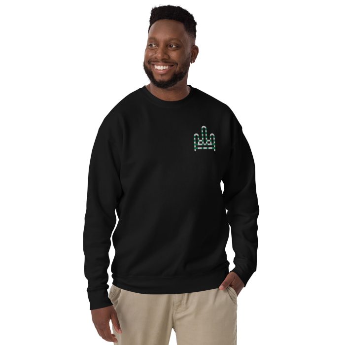 RH 1 – Green - White - Embroidery Premium Sweatshirt - Image 2