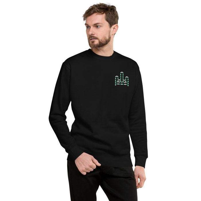 RH 1 – Green - White - Embroidery Premium Sweatshirt - Image 4