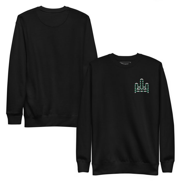 RH 1 – Green - White - Embroidery Premium Sweatshirt - Image 5