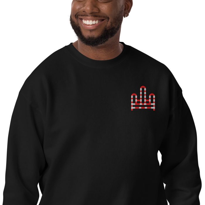 RH 1 – Red – White – Embroidery Premium Sweatshirt - Image 9