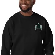 RH 1 – Green - White - Embroidery Premium Sweatshirt - Image 10