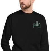RH 1 – Green - White - Embroidery Premium Sweatshirt - Image 11