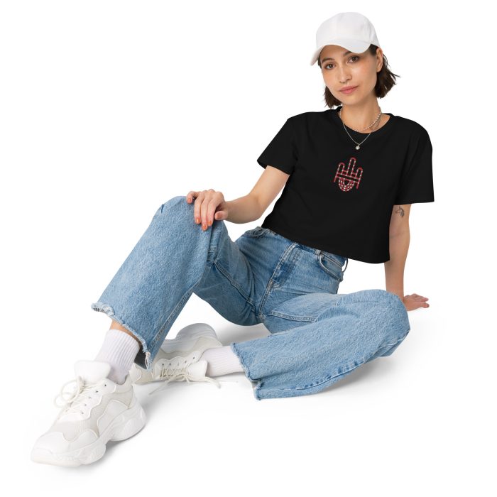 RH 1 – Red Embroidery Women’s Crop Top - Image 3